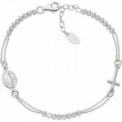 Image of the Amen Silver Rosary Bracelet with zircons BRCRMIBBZ3