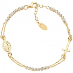 Image of the Amen Silver Rosary Bracelet with zircons BRCRMIGBZ3