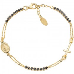 Image of the Amen Silver Rosary Bracelet with zircons BRCRMIGNZ3