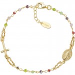 Amen Silver Rosary Bracelet with crystals for ladies BRO10GARVE3 Image of the Amen Silver Rosary Bracelet with crystals for ladies BRO10GARVE3