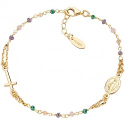 Image of the Amen Silver Rosary Bracelet with crystals for ladies BRO10GTOVE3