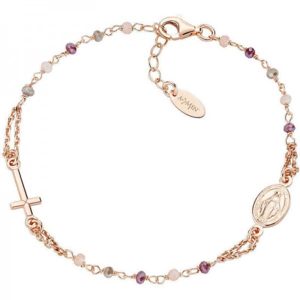 Bracciale Rosario Amen in argento con cristalli donna BRO10RARTO3 Immagine del Bracciale Rosario Amen in argento con cristalli donna BRO10RARTO3