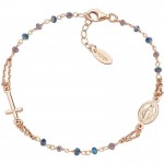 Amen Silver Rosary Bracelet with crystals for ladies BRO10RBLTO3 Image of the Amen Silver Rosary Bracelet with crystals for ladies BRO10RBLTO3