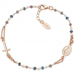 Image of the Amen Silver Rosary Bracelet with crystals for ladies BRO10RBLTO3