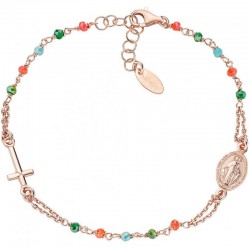 Image of the Amen Silver Rosary Bracelet with crystals for ladies BRO10RCVT3