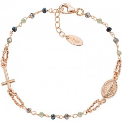 Image of the Amen Silver Rosary Bracelet with crystals for ladies BRO10RGTOVE3