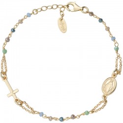 Image of the Amen Silver Rosary Bracelet with crystals for ladies BRO25GMUV3