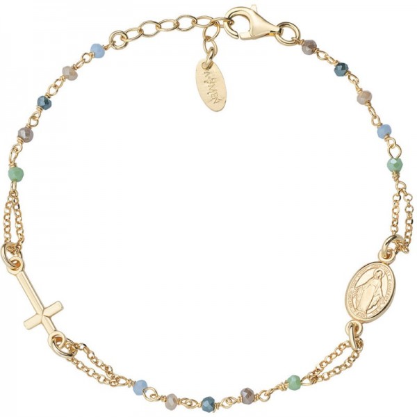 Amen Silver Rosary Bracelet with crystals for ladies BRO25GMUV3 Image of the Amen Silver Rosary Bracelet with crystals for ladies BRO25GMUV3