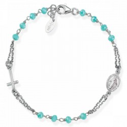 Image of the Amen Silver Rosary Bracelet with crystals BROBT3