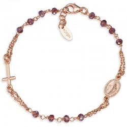 Image of the Amen Silver Rosary Bracelet with crystals for ladies BRORVI3