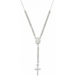 Immagine della Collana Amen rosario in argento con zirconi CLCRMIBBZ4