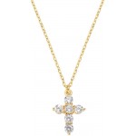 Image of the Amen Silver Cross Necklace with zircons for ladies CLCRPAGBZ