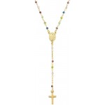 Image of the Amen Silver Rosary Necklace with crystals for women CRO10GARVE4