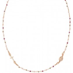 Amen Silver Rosary Necklace with crystals for women CRO10RARTO3