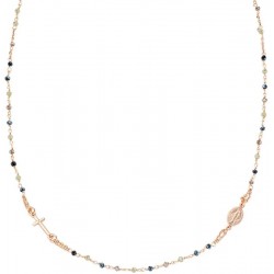 Amen Silver Rosary Necklace with crystals for women CRO10RGTOVE3
