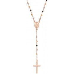Amen Silver Rosary Necklace with crystals for women CRO10RMMM4