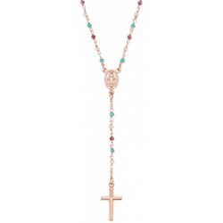 Amen Silver Rosary Necklace with crystals for women CRO10RRRV4