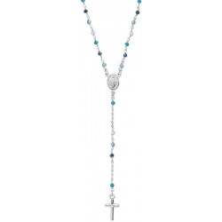 Amen Silver Rosary Necklace with crystals for women CRO25BMUB4