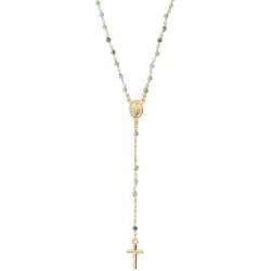 Amen Silver Rosary Necklace with crystals for women CRO25GMUV4