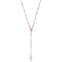 Amen Silver Rosary Necklace with crystals for women CRO25RMU4