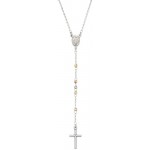 Image of the Amen Silver Rosary Necklace for women CRO30BBRGD