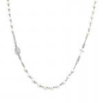 Amen Silver Rosary Necklace with pearls for ladies CROBB3 Buy Amen Silver Rosary Necklace with pearls for ladies CROBB3