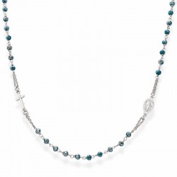 Amen Silver Rosary Necklace with crystals CROBP3