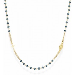 Amen Silver Rosary Necklace with crystals CROGBL3