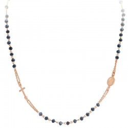 Amen Silver Rosary Necklace with crystals CRORG3