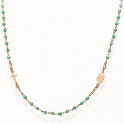 Amen Silver Rosary Necklace with crystals CRORM3