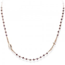 Amen Silver Rosary Necklace with crystals for women CRORVI3