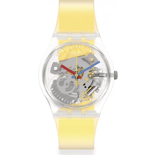 Orologio Swatch Unisex Gent Clearly Yellow Striped GE291 Comprare Orologio Swatch Unisex Gent Clearly Yellow Striped GE291