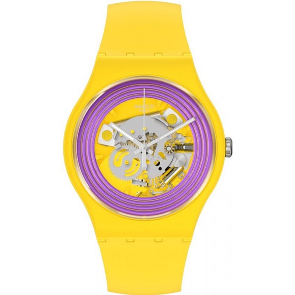 Acheter Montre Swatch Unisex New Gent Purple Rings Yellow SO29J100