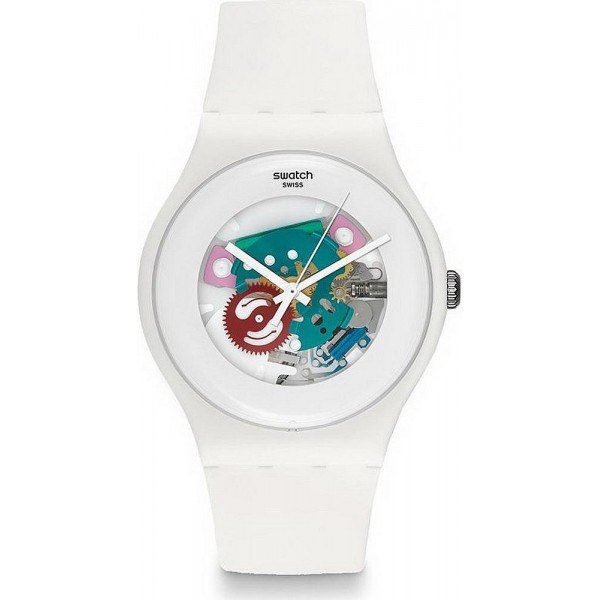 Kaufen Sie Swatch Unisexuhr New Gent White Lacquered SUOW100