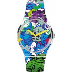 Swatch Unisex Watch New Gent Wall Paint SUOW133