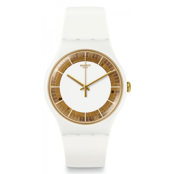 Buy Swatch Womens Watch New Gent Siliwhite SUOW158