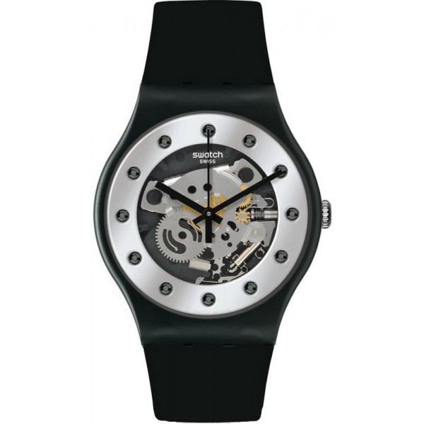 Buy Swatch Unisex Watch New Gent Silver Glam SUOZ147