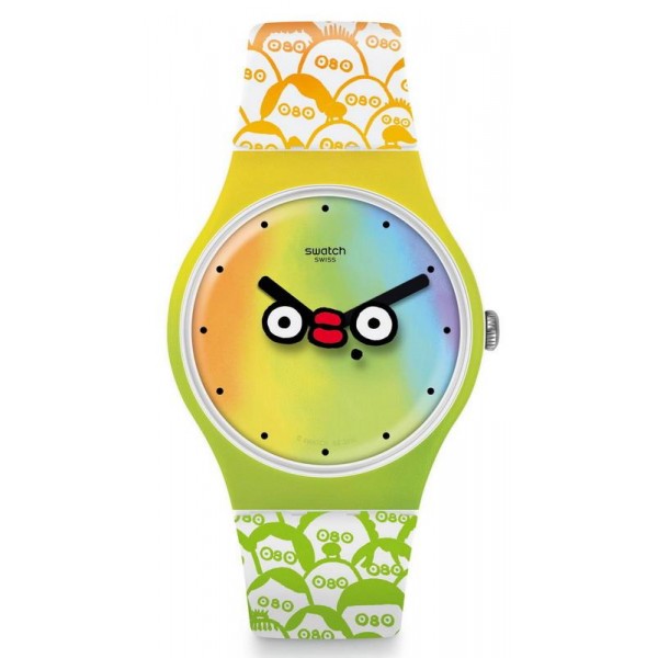 Swatch Club Unisex Watch New Gent What's Yo Face? SUOZ303 Buy Swatch Club Unisex Watch New Gent What's Yo Face? SUOZ303