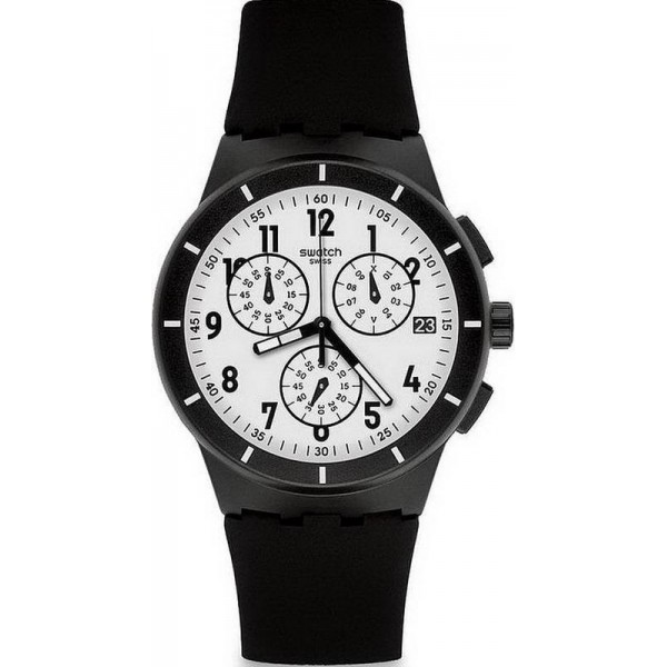 Comprare Orologio Swatch Unisex Chrono Plastic Twice Again Black SUSB401