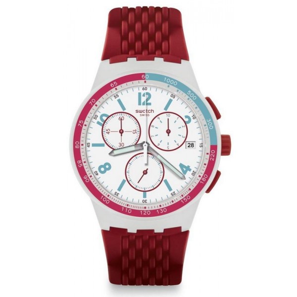 Comprare Orologio Swatch Unisex Chrono Plastic Red Track SUSM403
