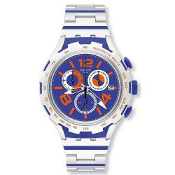 Swatch Men's Watch Irony Xlite Chemical Blue Chronograph YYS4011AG